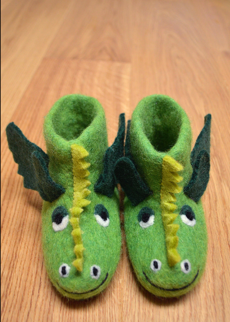 Green Dragon Felt Booties