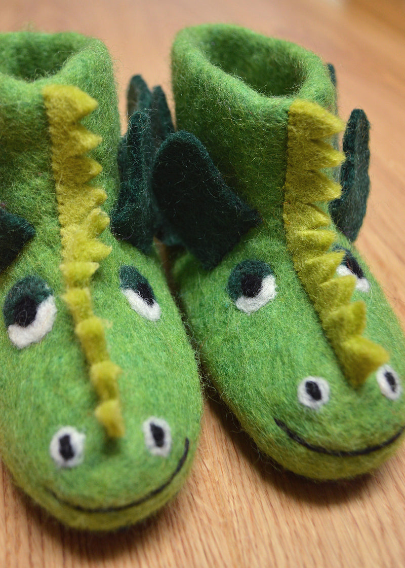 Green Dragon Felt Booties