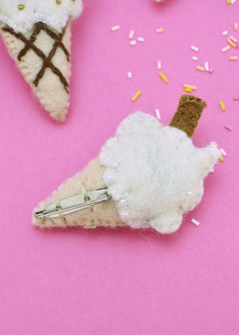 Felt Ice-Cream Brooch