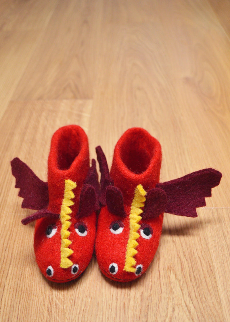 Red Dragon Felt Booties