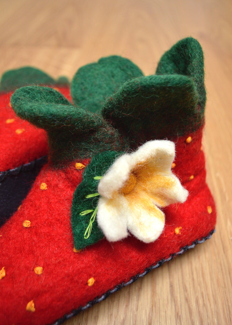 Strawberry Felt Booties