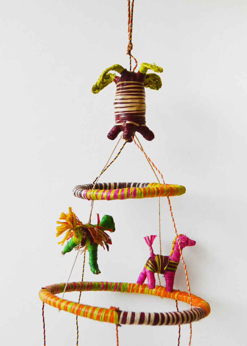 Raffia Animal Mobile