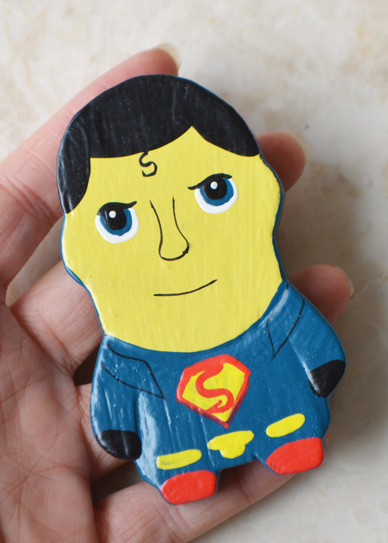 Wooden Superman Magnet