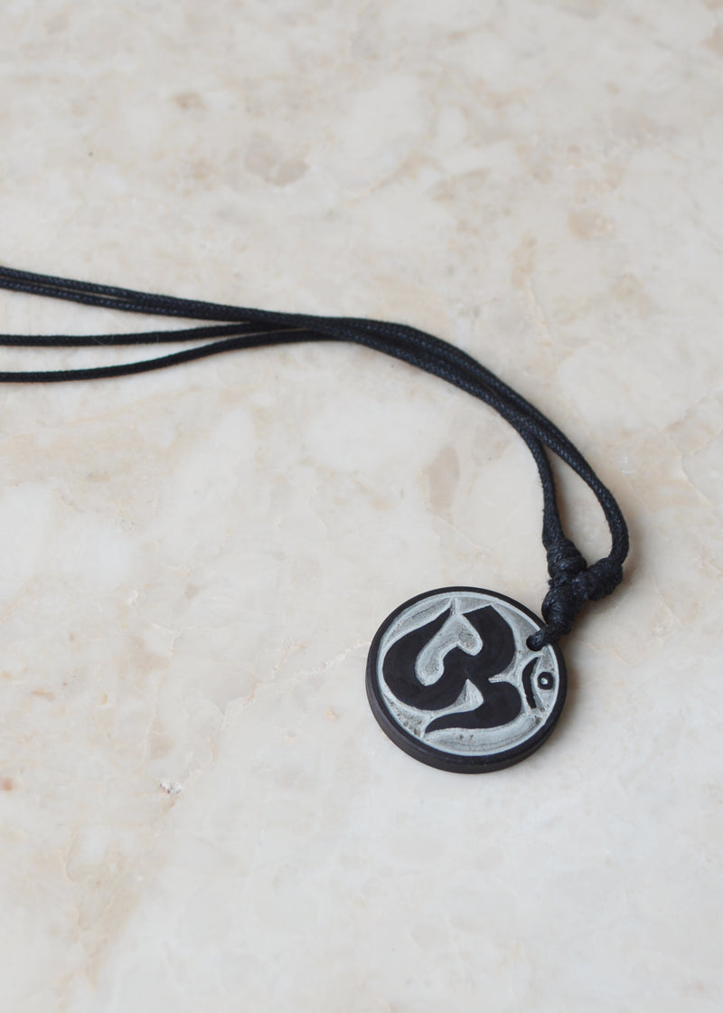 Om Carved Stone Necklace