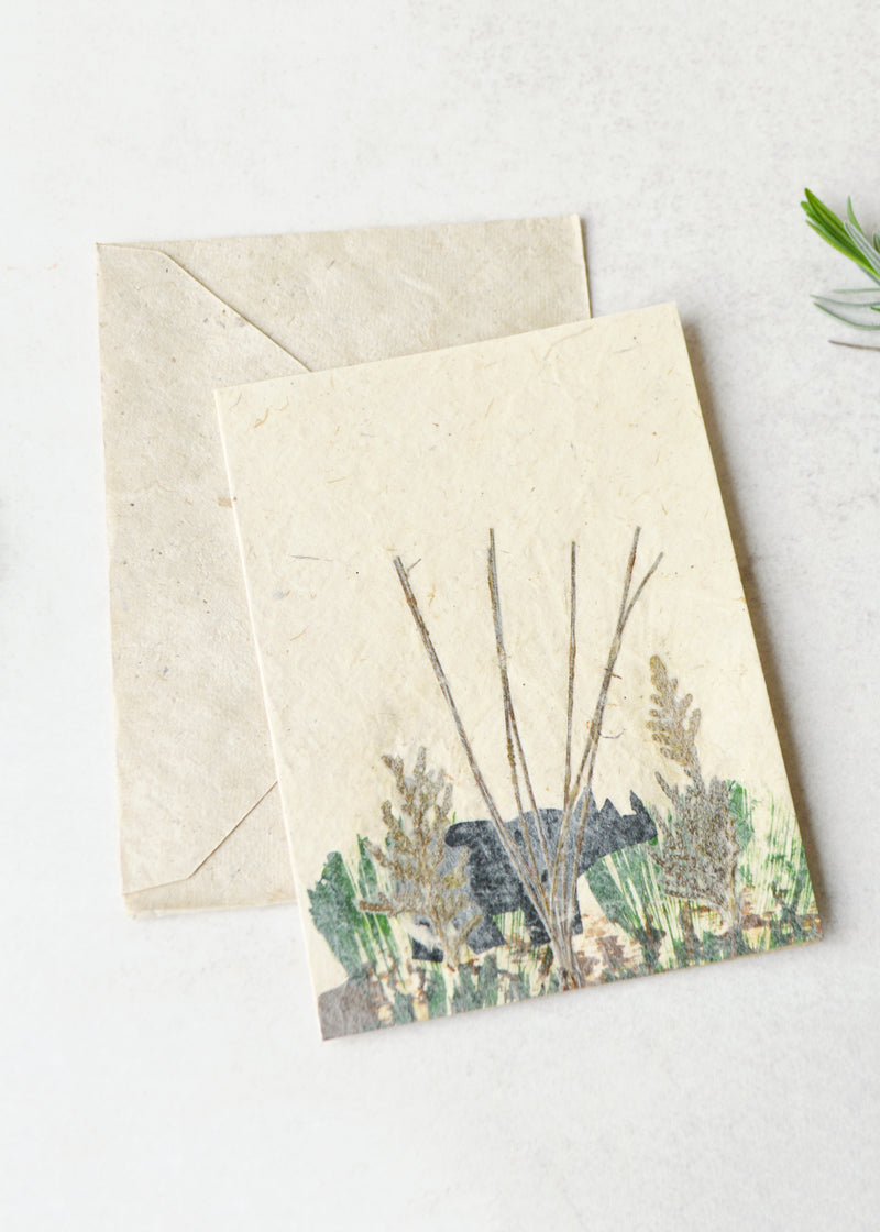 Dried Leaves Animal Gift Card