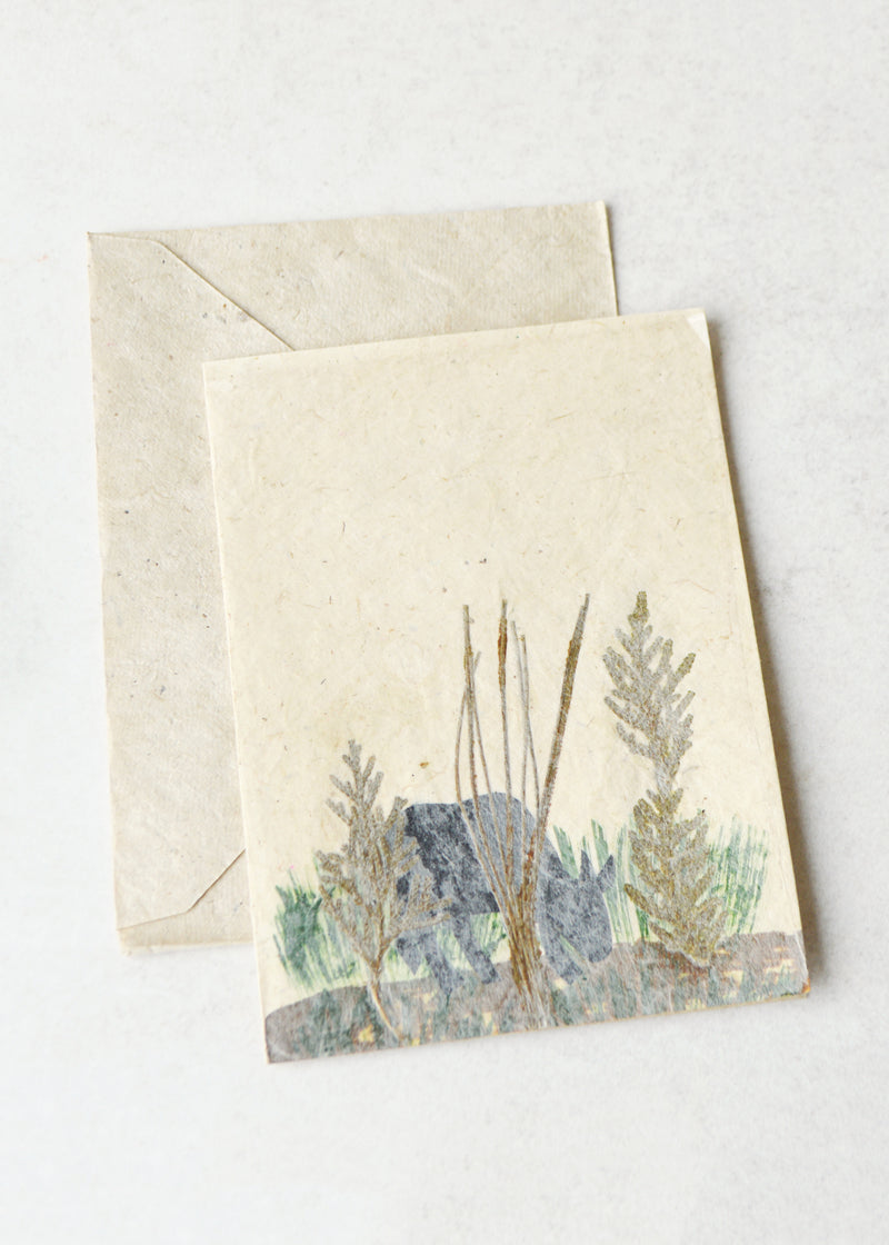 Dried Leaves Animal Gift Card