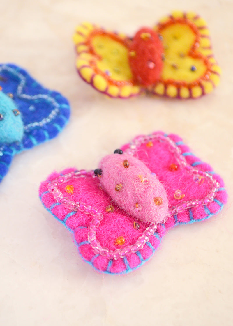 Beaded Butterfly Brooch