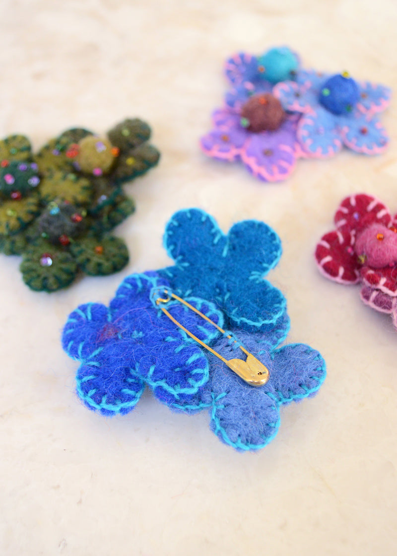 Triple Flower Brooch
