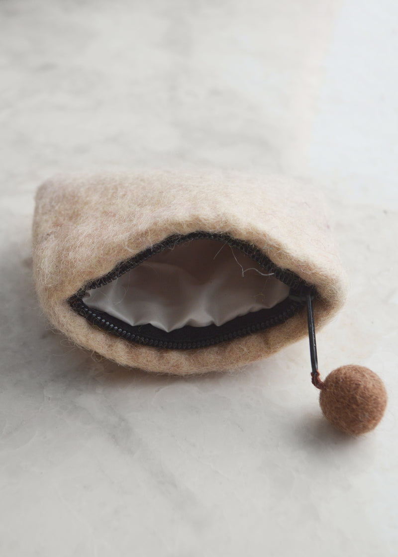Small Beige Flower Purse