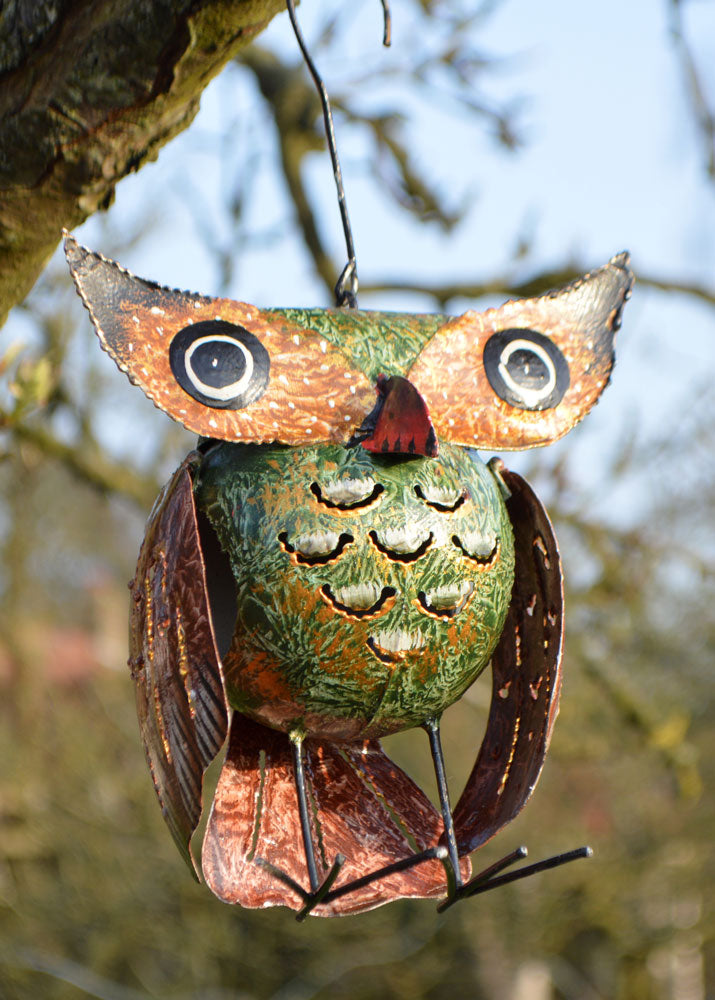 Earthy Owl Tea Light Holder