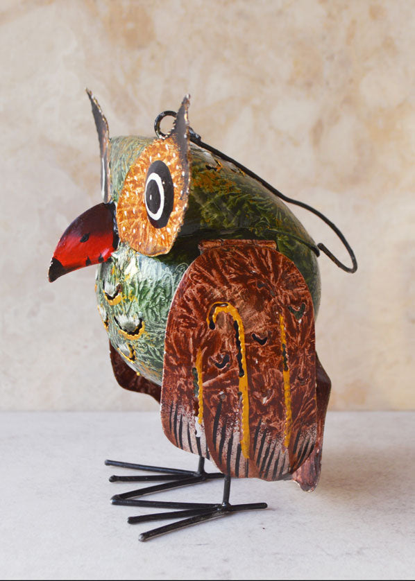 Earthy Owl Tea Light Holder