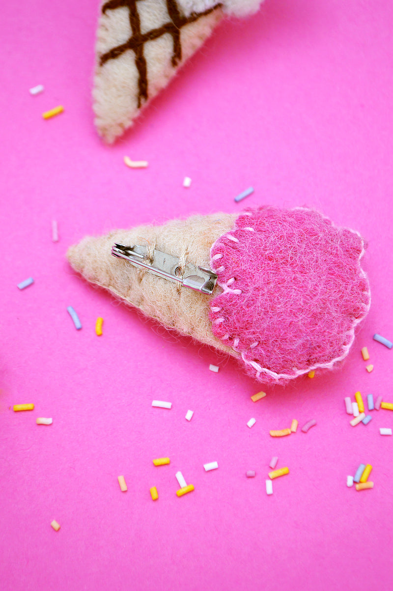 Felt Ice-Cream Brooch