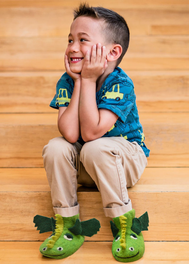 Green Dragon Felt Booties