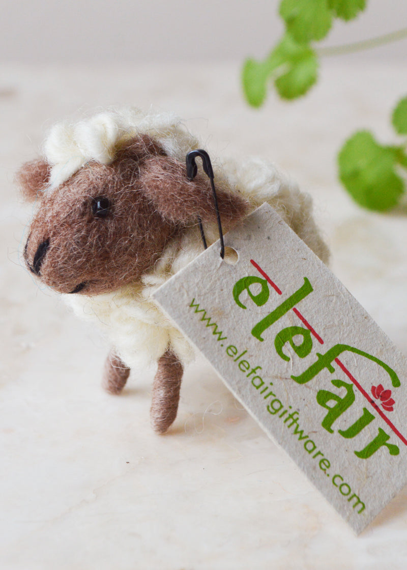 Small Felt Sheep Ornament