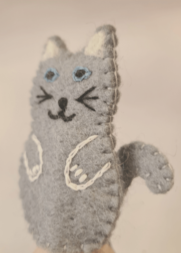 Grey Cat Finger Puppet