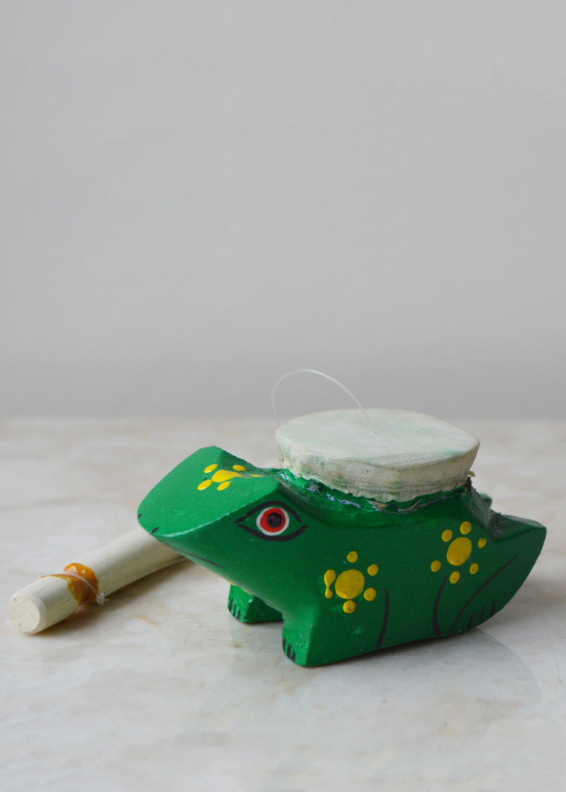 Wooden Frog Spinner Instrument