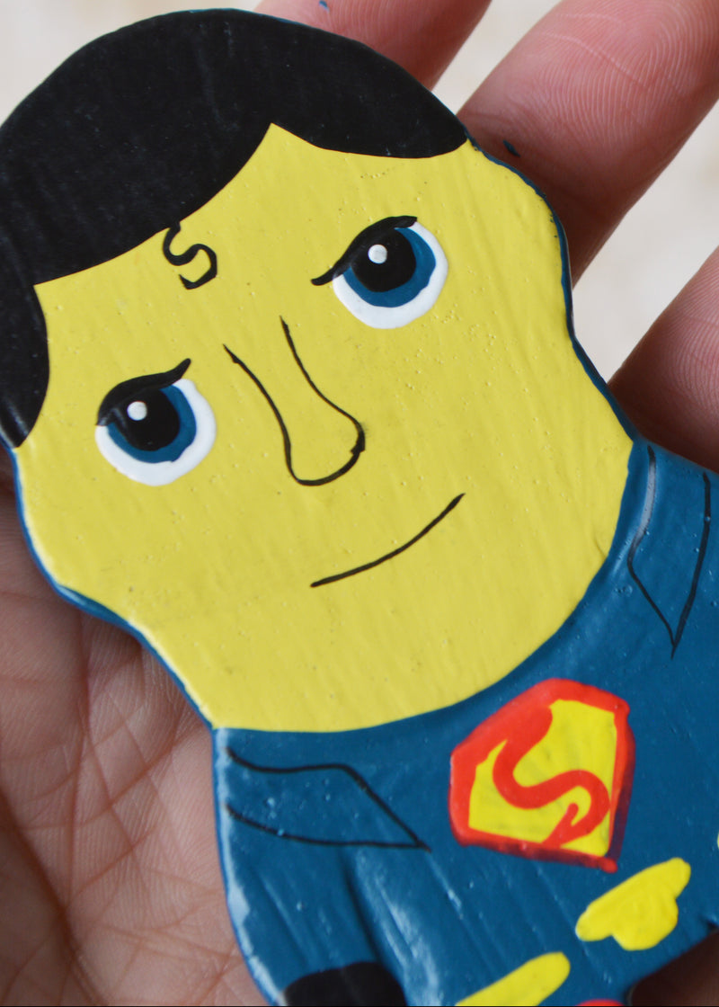 Wooden Superman Magnet