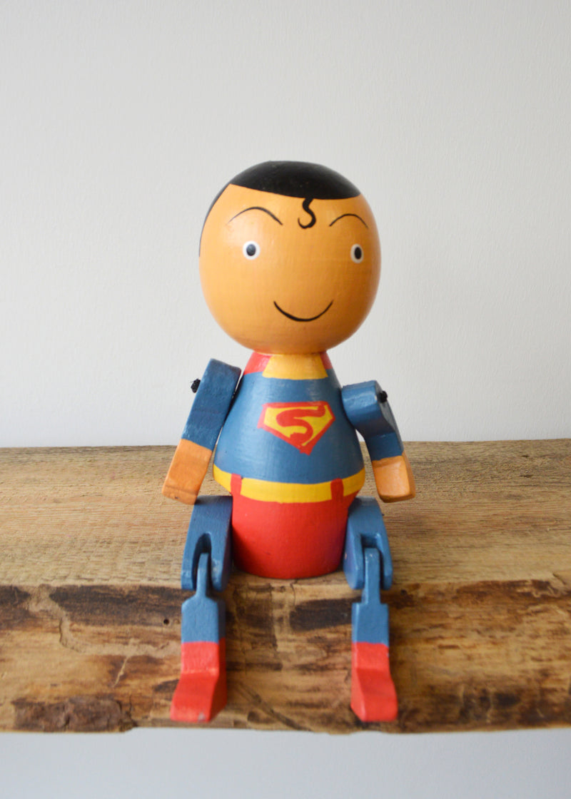 Wooden Superman Shelf Sitter