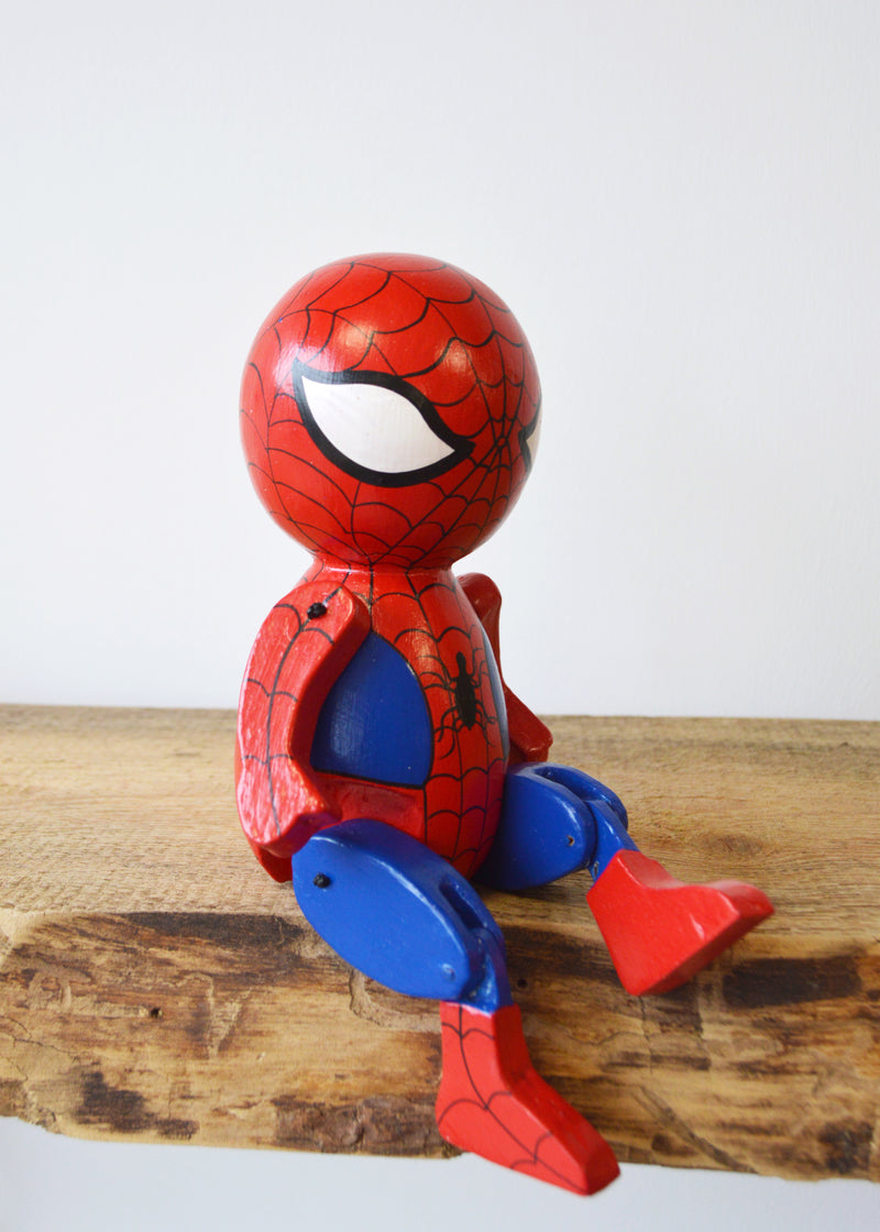 Wooden Spiderman Shelf Sitter
