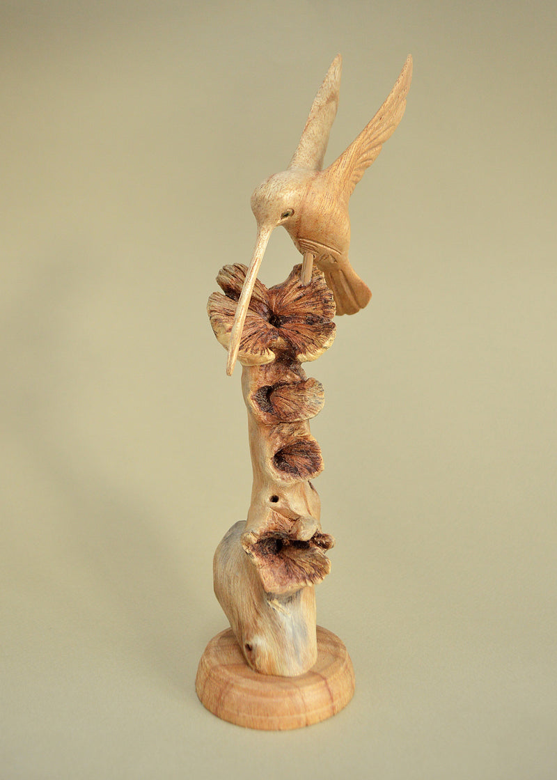 Wooden Hummingbird Carving