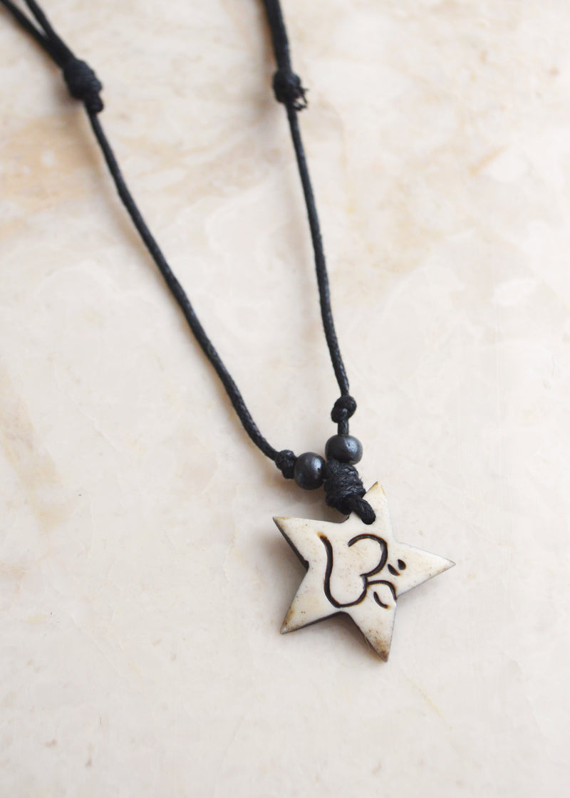 Om Star Bone Necklace