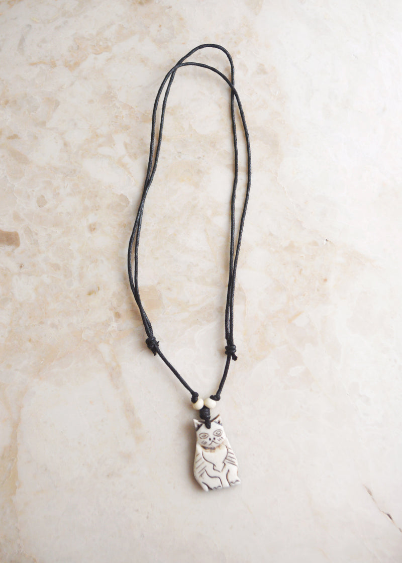 White Cat Bone Necklace