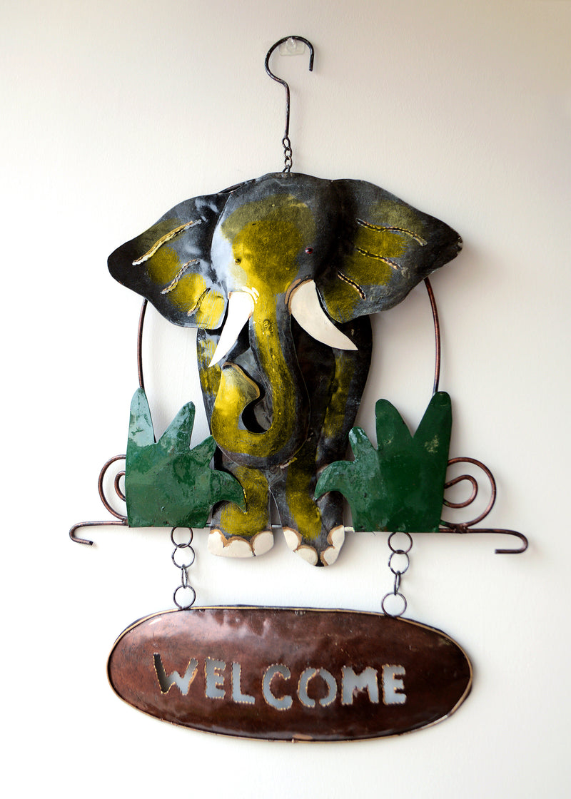 Gold Elephant Welcome Sign