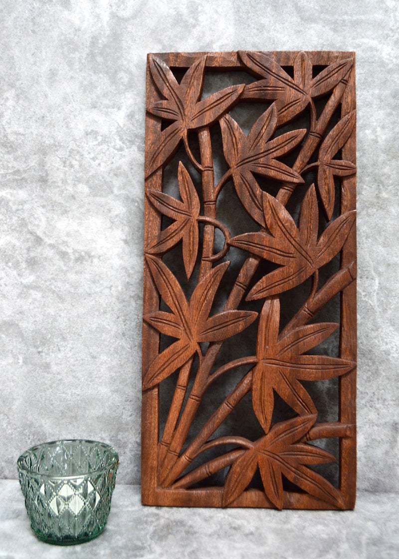 Bamboo Design Carved Wooden Panel