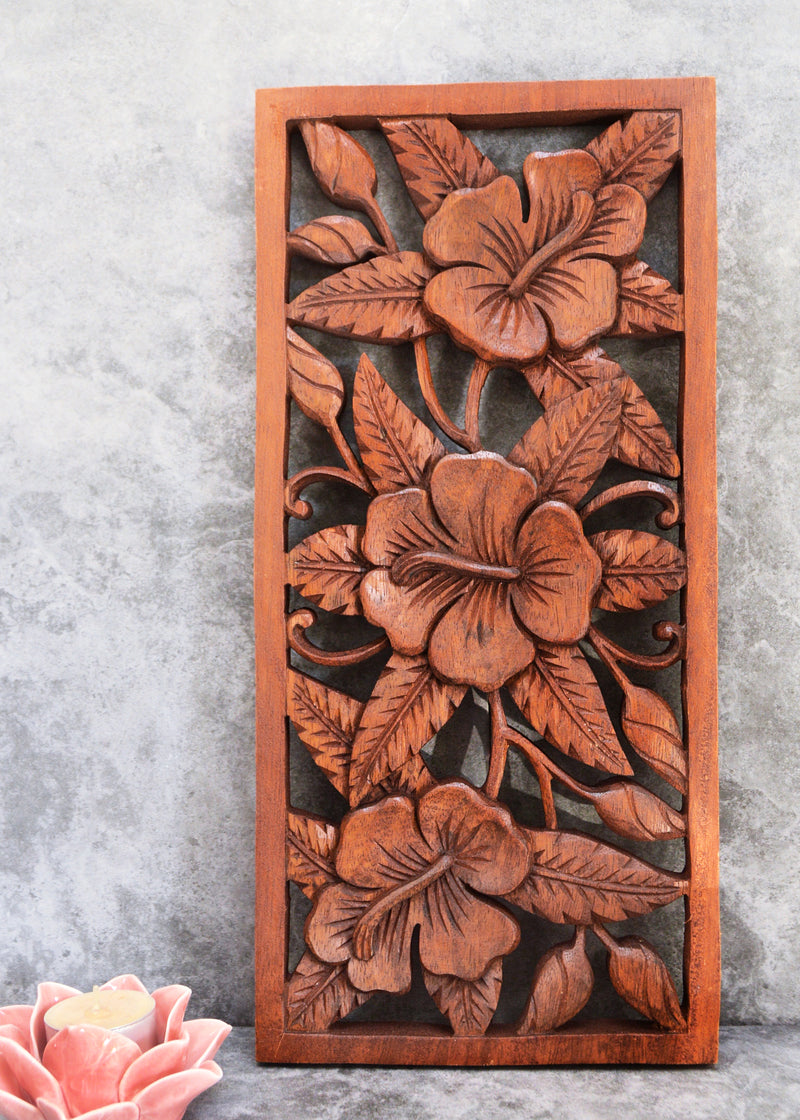 Flowers Carved Panel